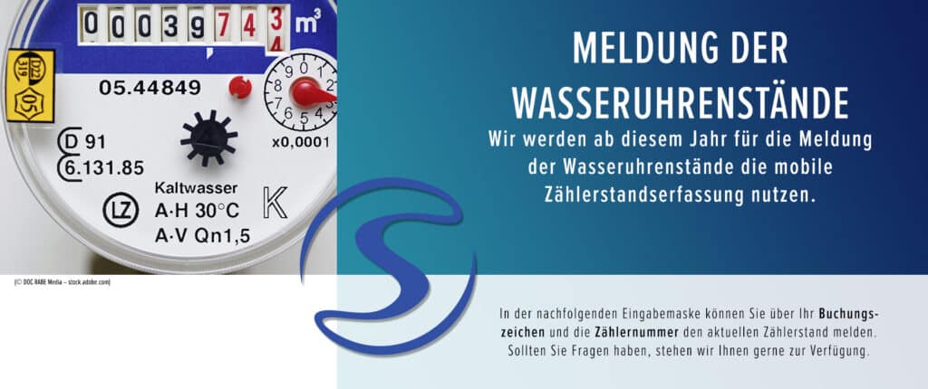 Banner - Meldung der Wasseruhrenstände