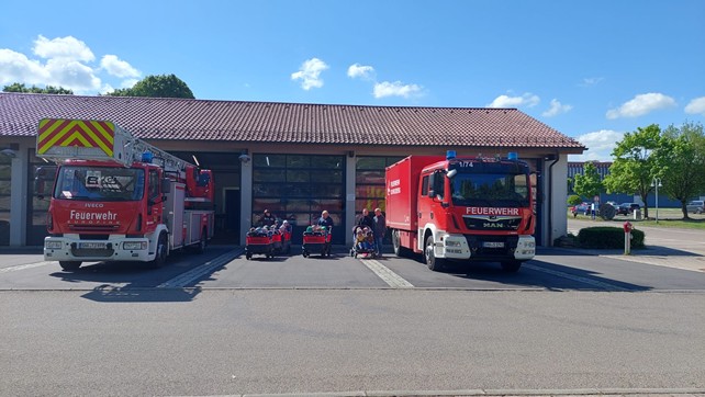 Krippenhaus Farbenspiel zu Besuch bei der Feuerwehr