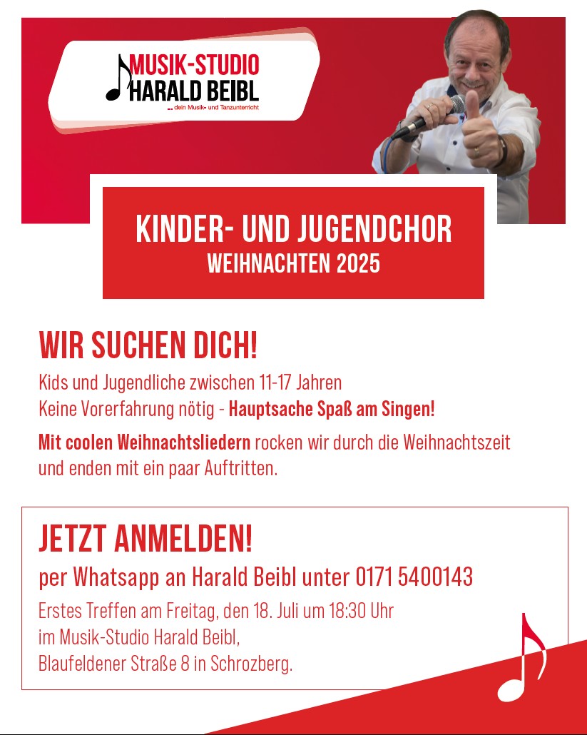 Neues Chorprojekt für Kinder und Jugendliche  Auftritte zur Weihnachtszeit