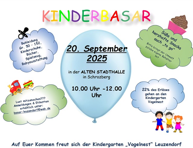 Kindergarten Vogelnest Leuzendorf - Einladung zum Herbst-Basar