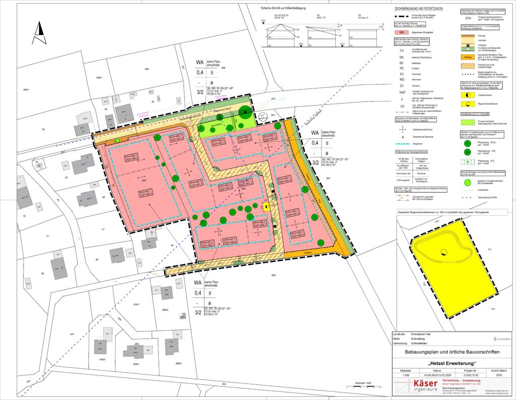 Öffentliche Bekanntmachung: In-Kraft-Treten des Bebauungsplanes und der örtlichen Bauvorschriften Hetzel Erweiterung