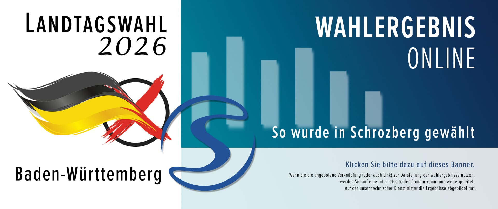 Banner inkl. Link zum Wahlergebnis der Landtagswahl in Schrozberg.